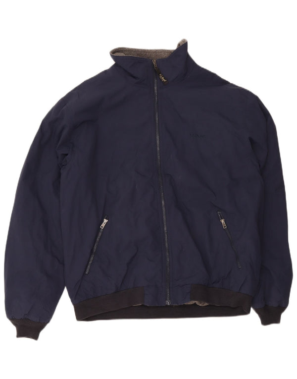 Jaqueta bomber masculina L.L.Bean UK 40 grande poliéster azul marinho