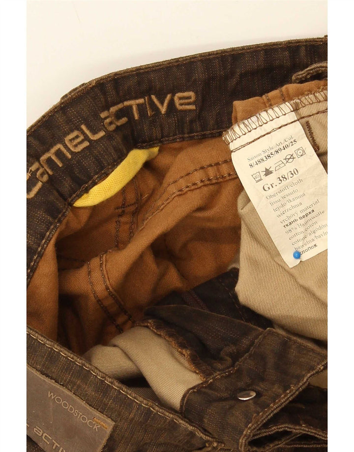 Calça jeans reta masculina Camel Active W38 L30 algodão marrom