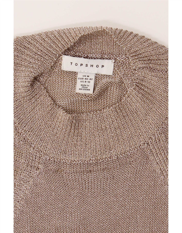 Topshop Feminino Halter UK 12 Médio Prata