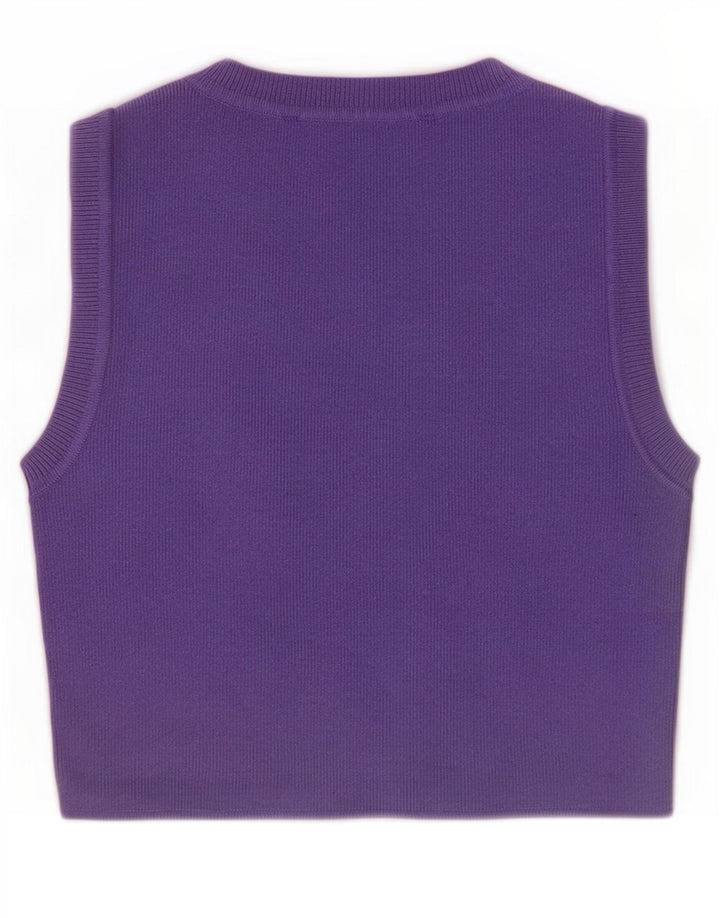 Zara Womens Crop Vest Top UK 8 Pequeno Roxo
