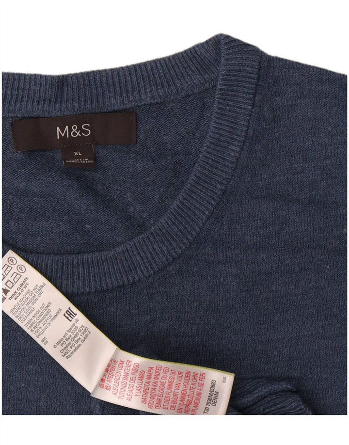 Suéter masculino Marks & Spencer com gola redonda XL azul marinho acrílico