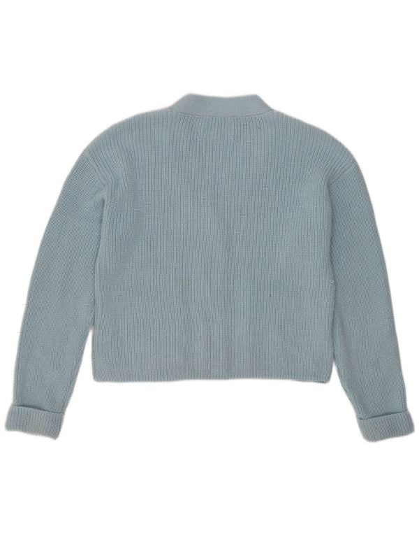 Suéter Zara Girls Crop Cardigan 13-14 anos Azul Poliéster