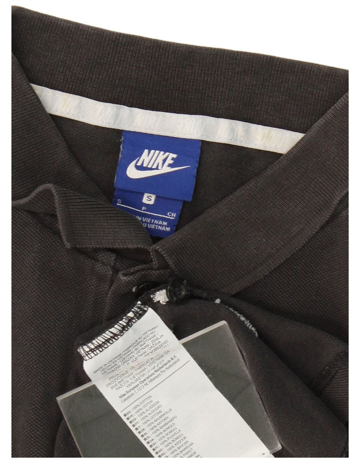 Camisa polo masculina NIKE pequena preta de algodão