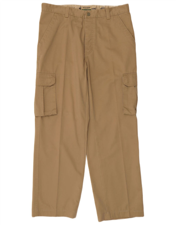 Calça cargo masculina Dockers cáqui reta W36 L29 algodão bege
