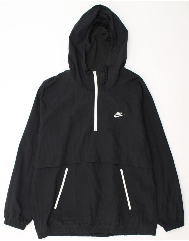 Jaqueta de chuva masculina com capuz Nike UK 42 XL preto nylon