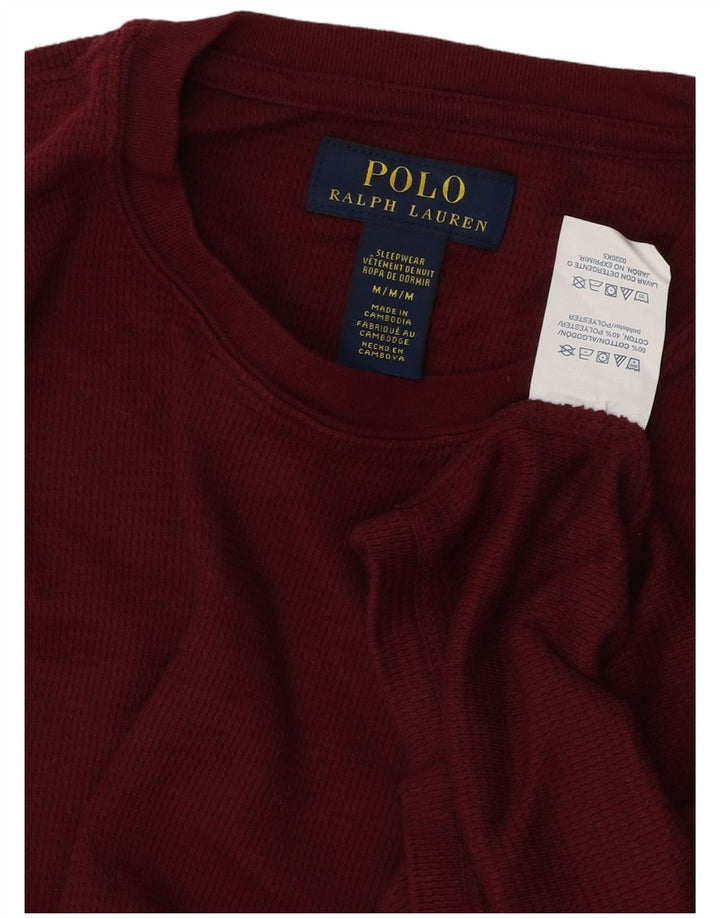 POLO RALPH LAUREN Top masculino de manga comprida de algodão marrom médio