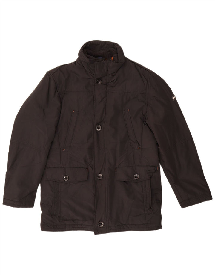 Jaqueta utilitária masculina Pierre Cardin UK 40 grande preto poliéster clássico