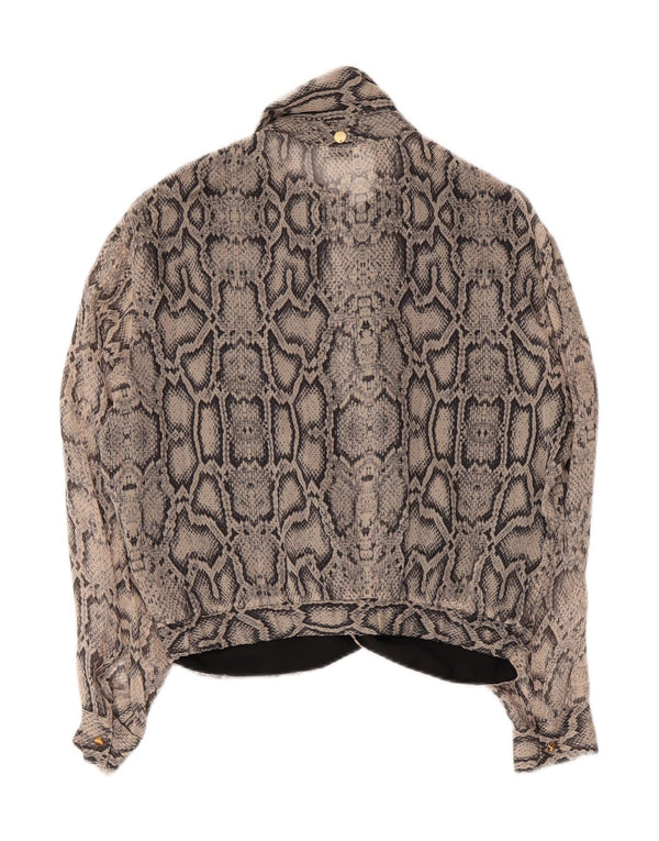 Blusa feminina Liu Jo Reino Unido 14 grande cinza estampa animal