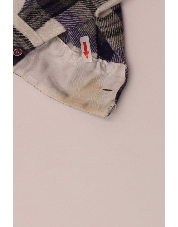 Camisa desproporcionado de flanela masculina vintage poliéster colorido pequeno xadrez