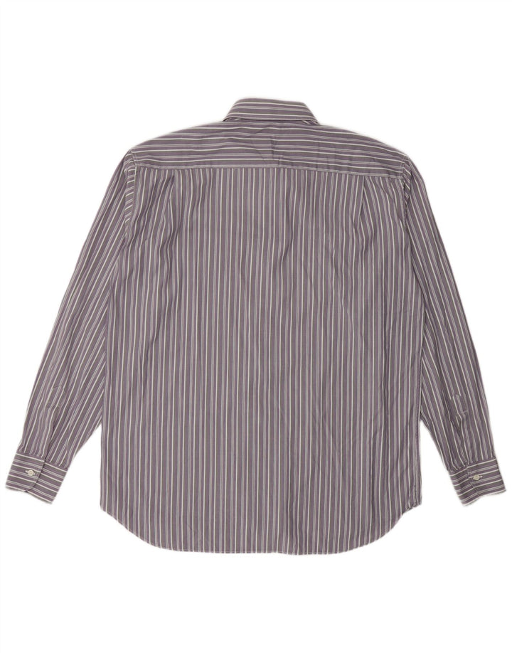 Camisa masculina PLAY tamanho 41 16 grande algodão listrado roxo