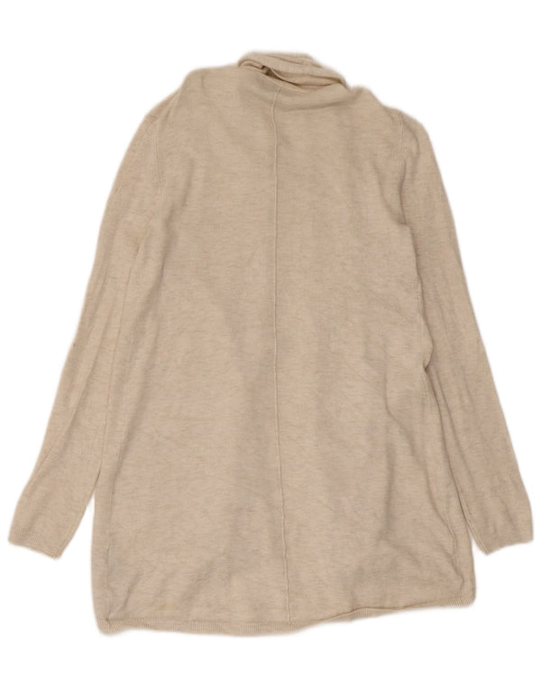 Suéter cardigã aberto feminino Zara UK 8 pequeno bege viscose