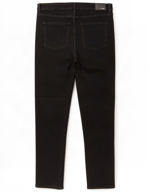 Calça jeans feminina Marks & Spencer Sienna Regular Straight UK 18 XL W36 L30 preta