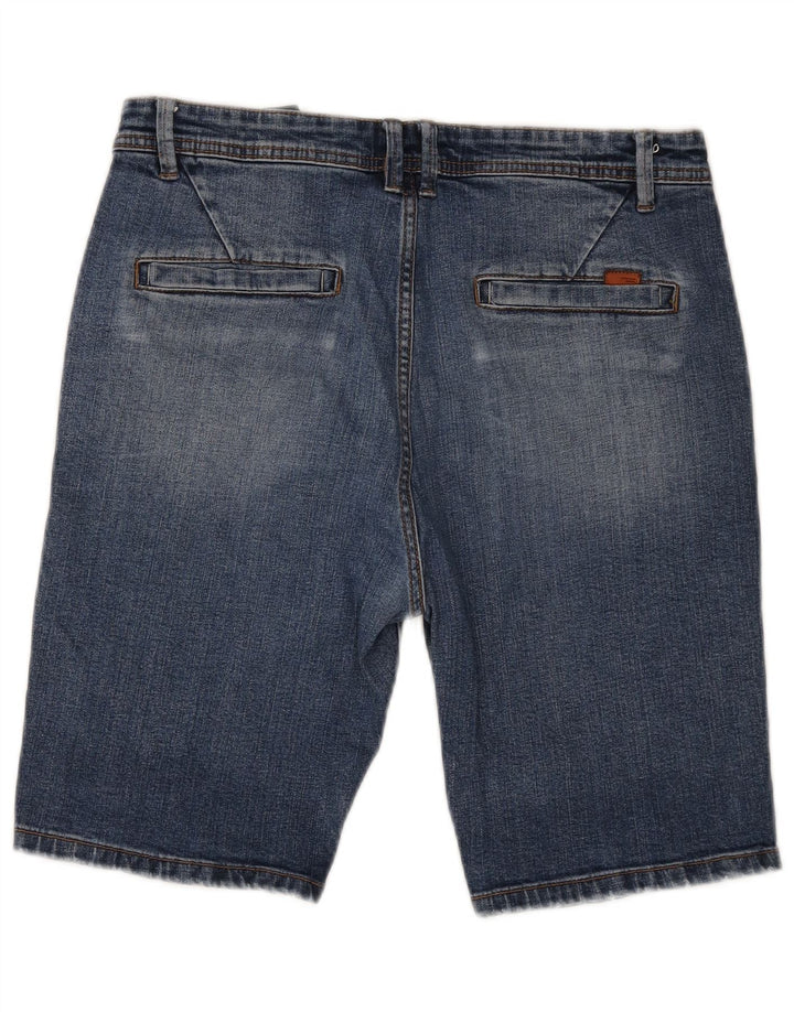 Zara Mens Denim Shorts EU 42 Grande W32 Azul