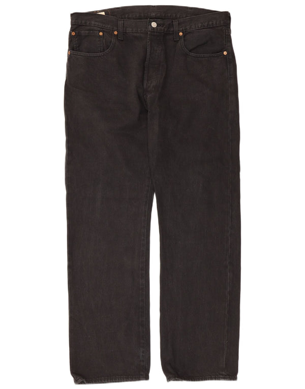 Jeans Levis 501 Straight Masculino W38 L32 Algodão Preto