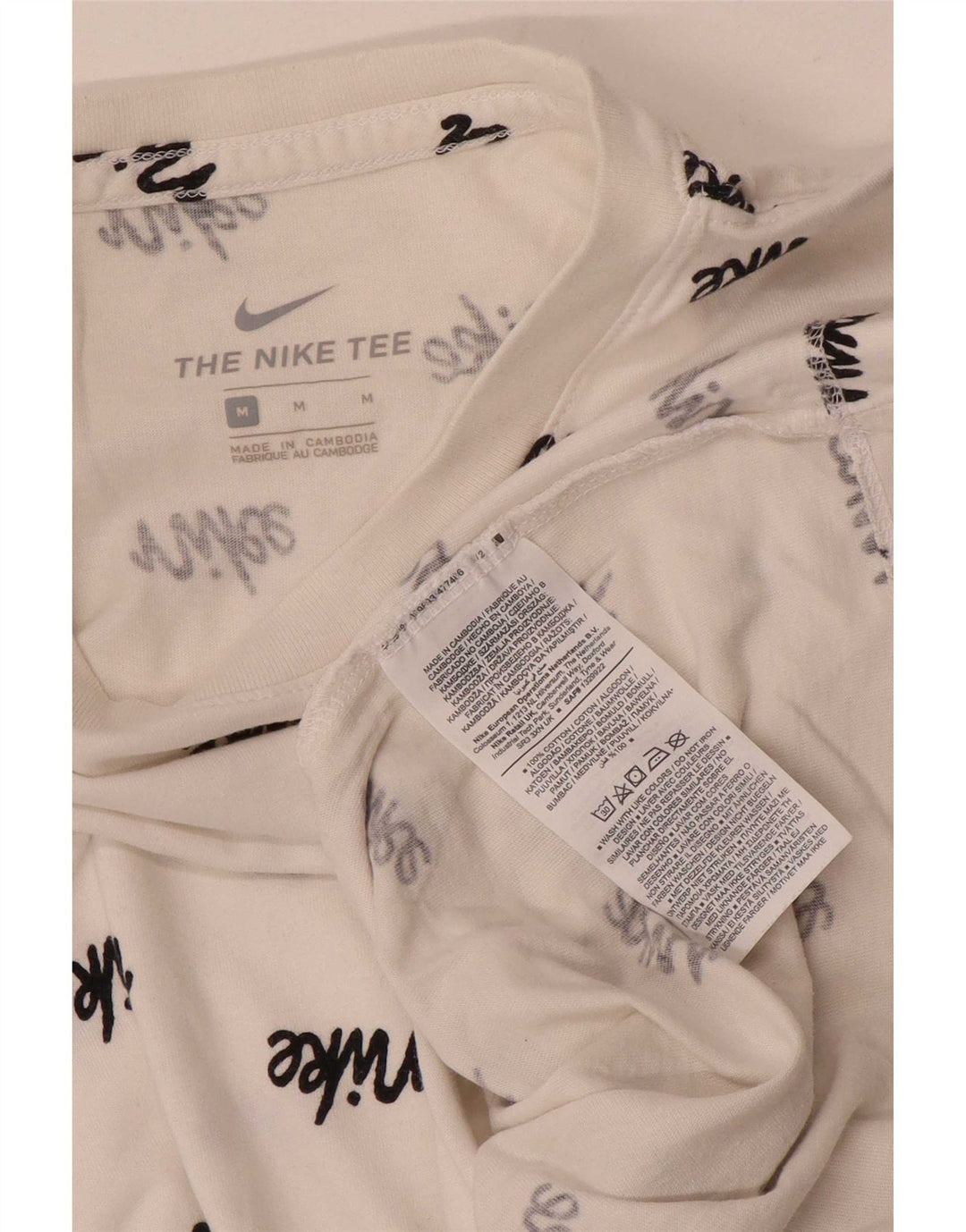 Camiseta Nike masculina gráfica Top médio algodão branco