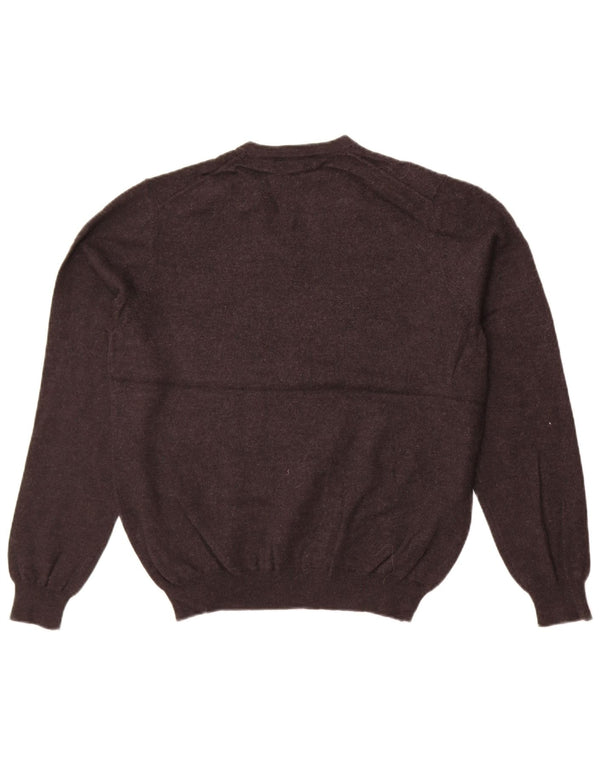 Suéter feminino Brooks Brothers com decote em V Reino Unido 14 lã merino cinza médio
