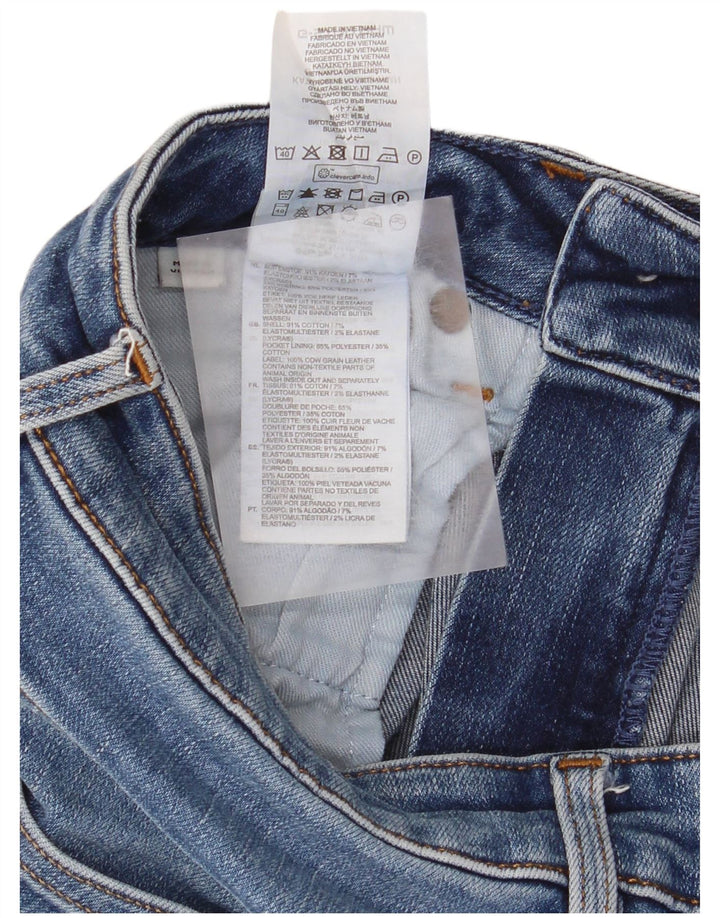 G-Star feminino jeans slim desgastado W24 L30 algodão azul