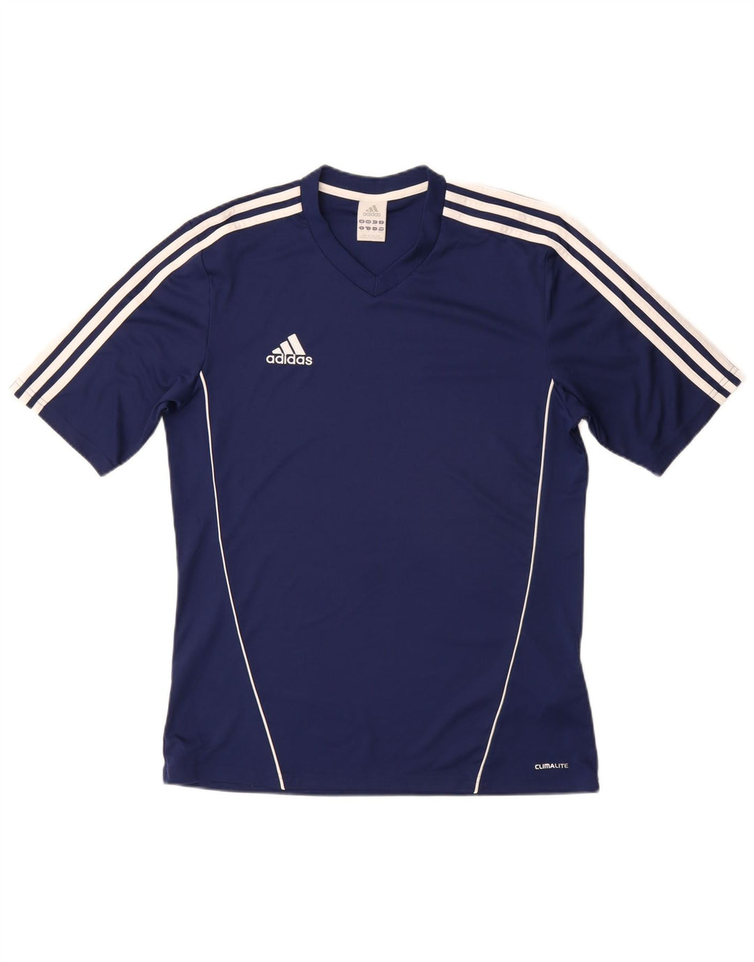 Camiseta Adidas Masculina Climalite Top Médio Azul Marinho Poliéster