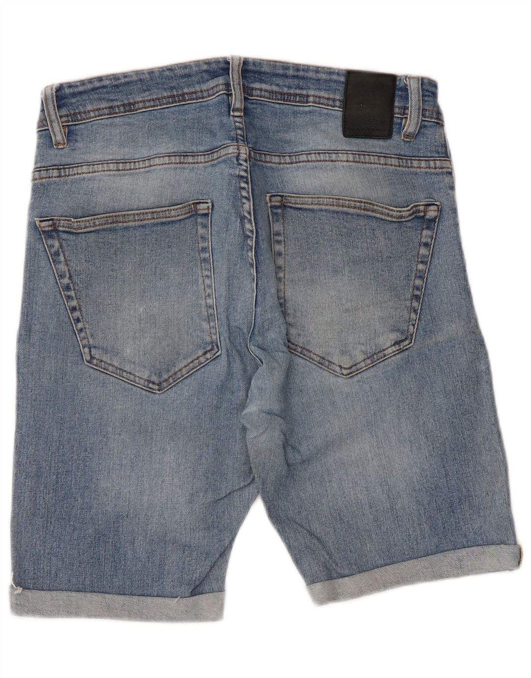 Zara Mens Denim Shorts EU 42 Grande W32 Azul