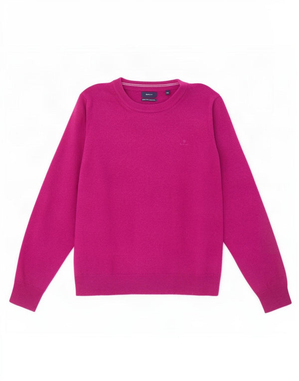 Suéter feminino Gant com gola canoa UK 20 2XL lã de cordeiro roxa