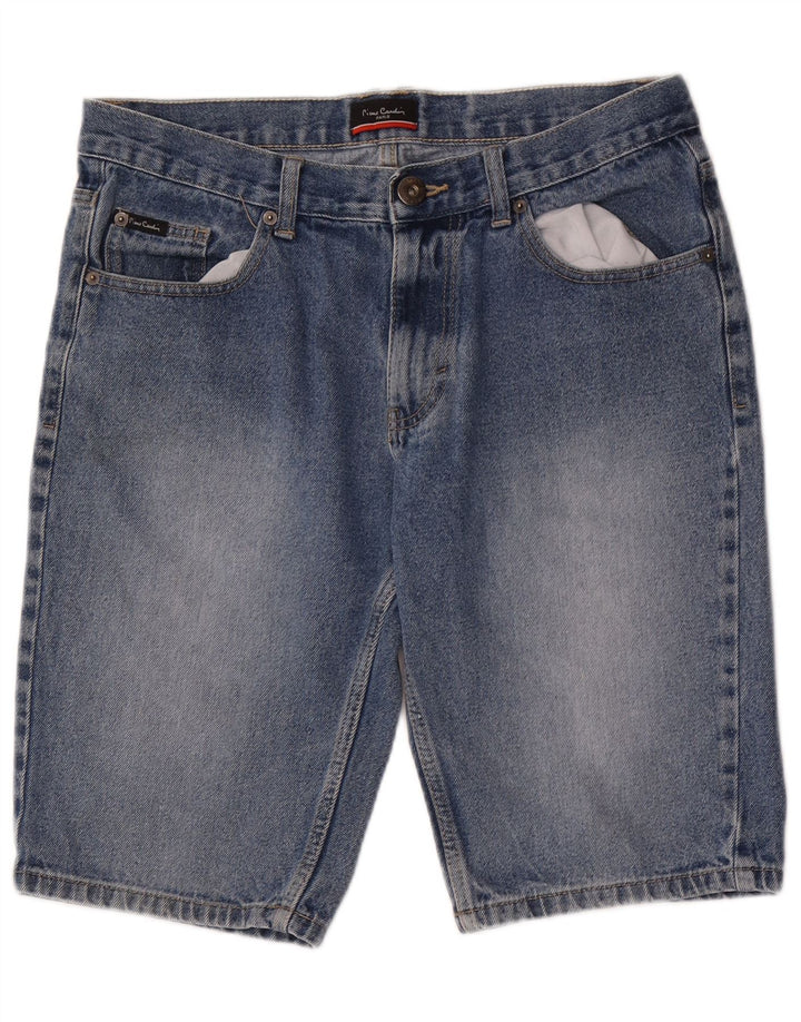 Pierre Cardin Mens Denim Shorts Médio W32 Azul Algodão