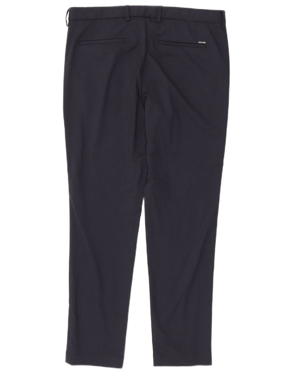 Calça Chino Slim Masculina Hugo Boss EU 50 Grande W36 L31 Azul Marinho Poliéster