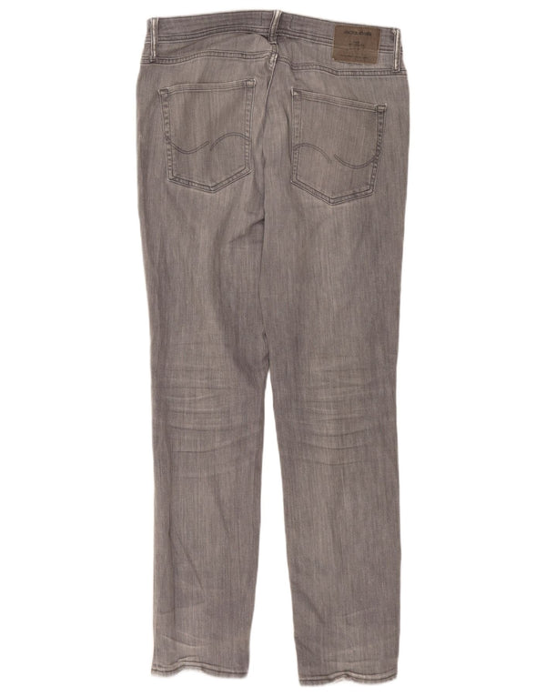 JACK & JONES Masculino Tim Slim Straight Jeans W33 L34 Algodão Cinza