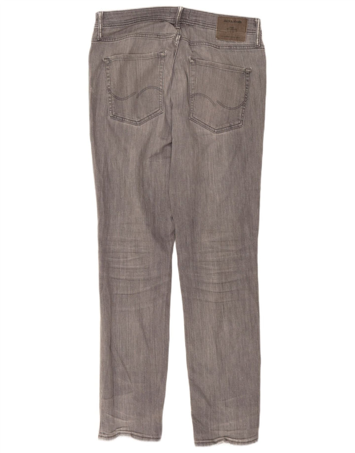 JACK & JONES Masculino Tim Slim Straight Jeans W33 L34 Algodão Cinza