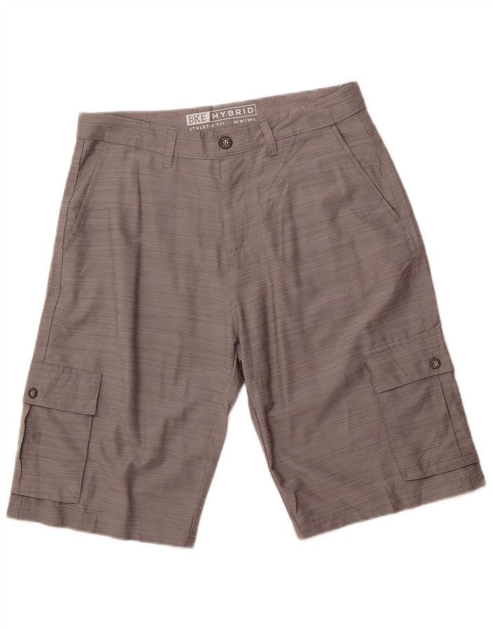 Shorts cargo masculino BKE W33 poliéster cinza médio