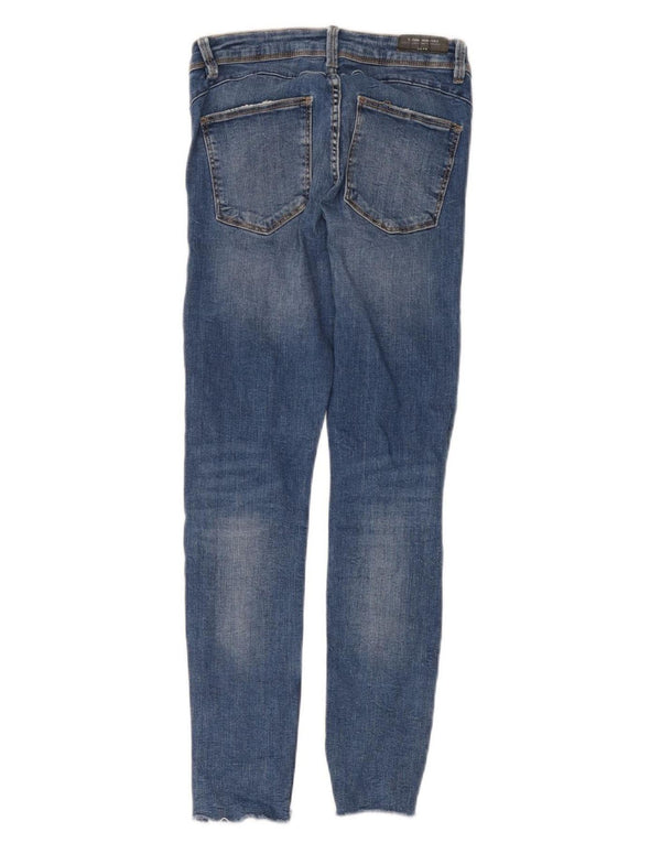 Zara Jeans Skinny Feminino UE 38 Pequeno W28 L26 Azul Algodão