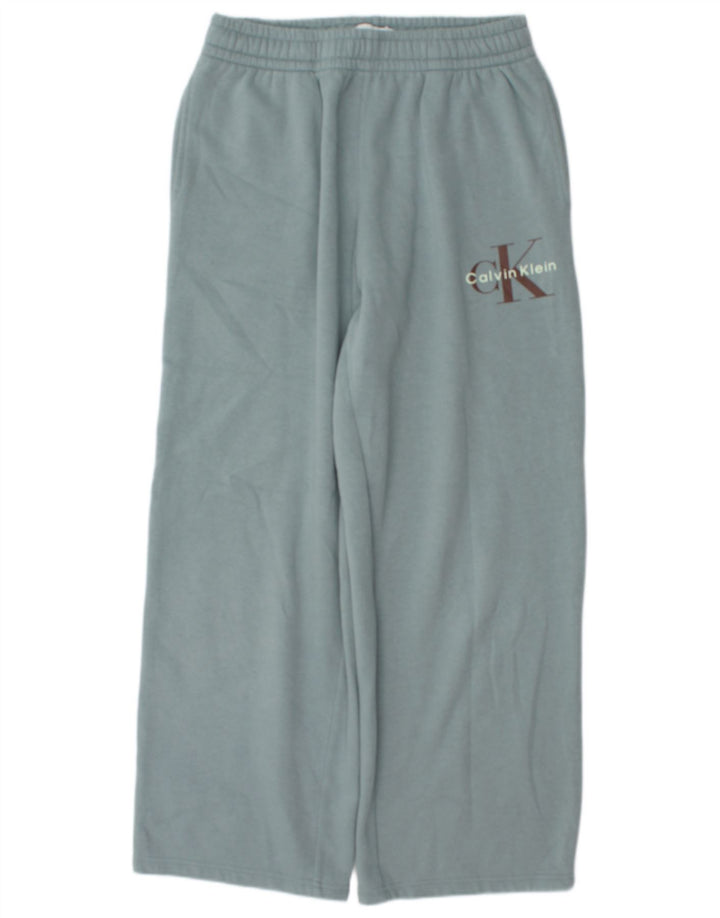 Calvin Klein Calça masculina de treino gráfico azul médio algodão