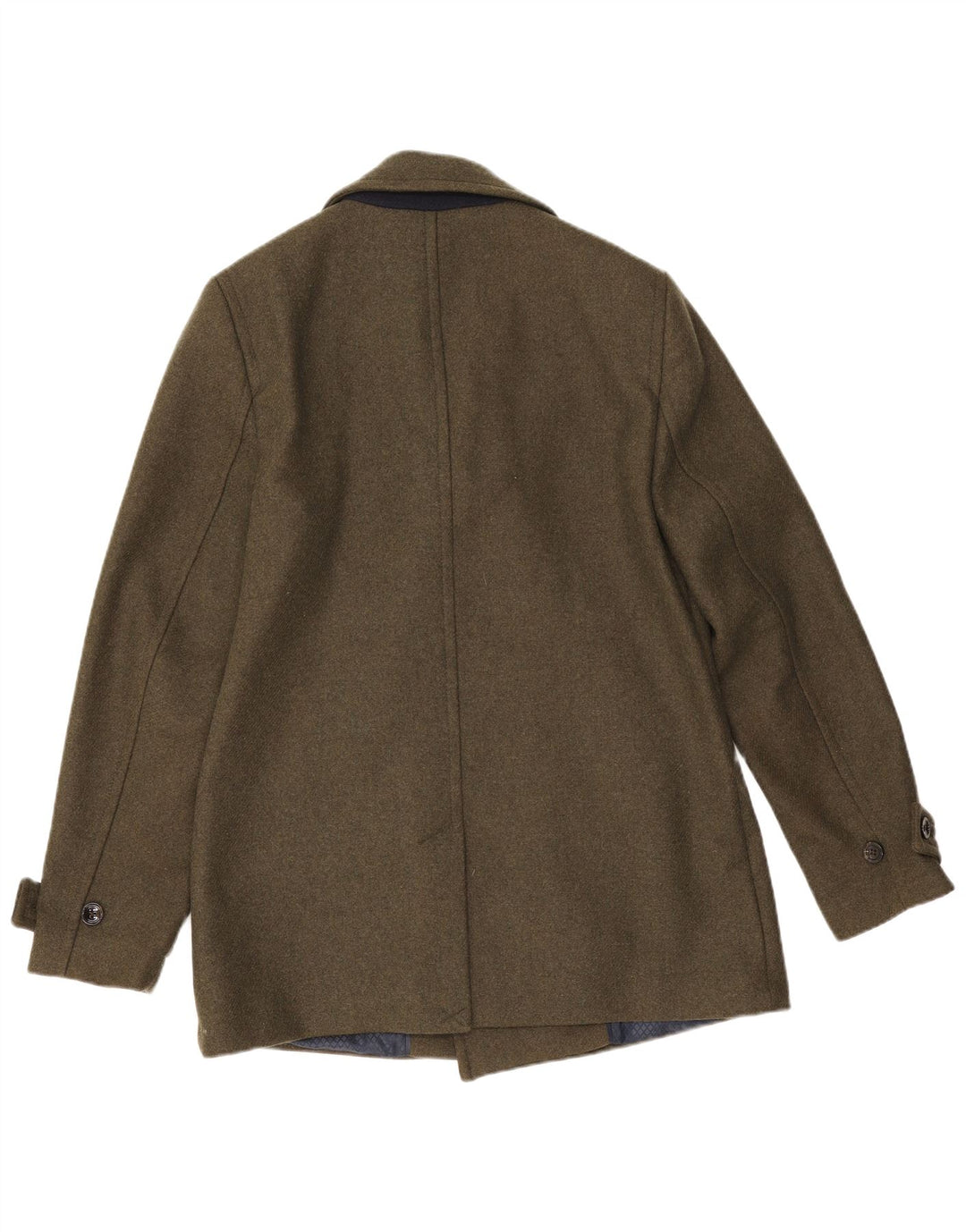 Casaco masculino Ted Baker Pea tamanho 4 grande lã cáqui