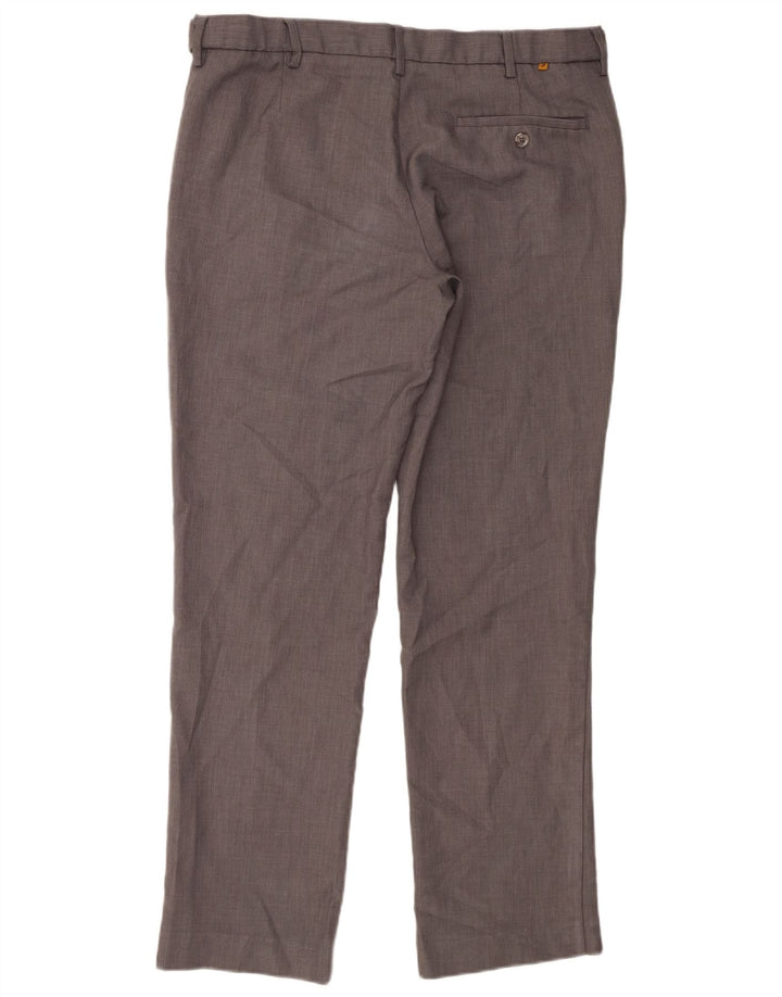 Farah Mens Classic Straight Chino Calças W36 L31 Poliéster Cinza