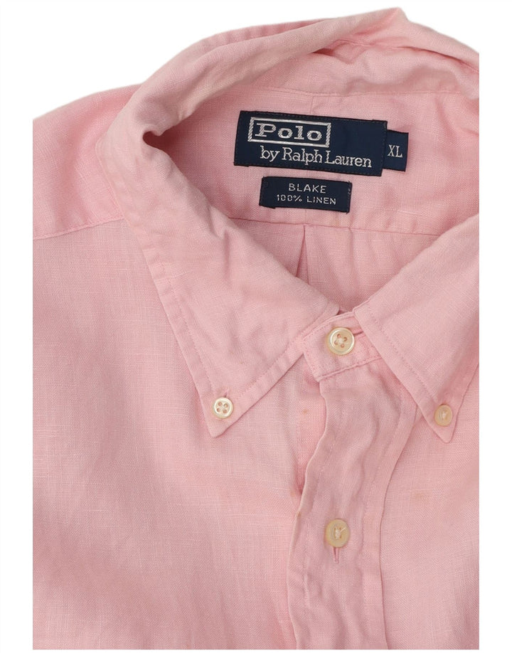 POLO RALPH LAUREN Camisa masculina Blake Oversized XL linho rosa