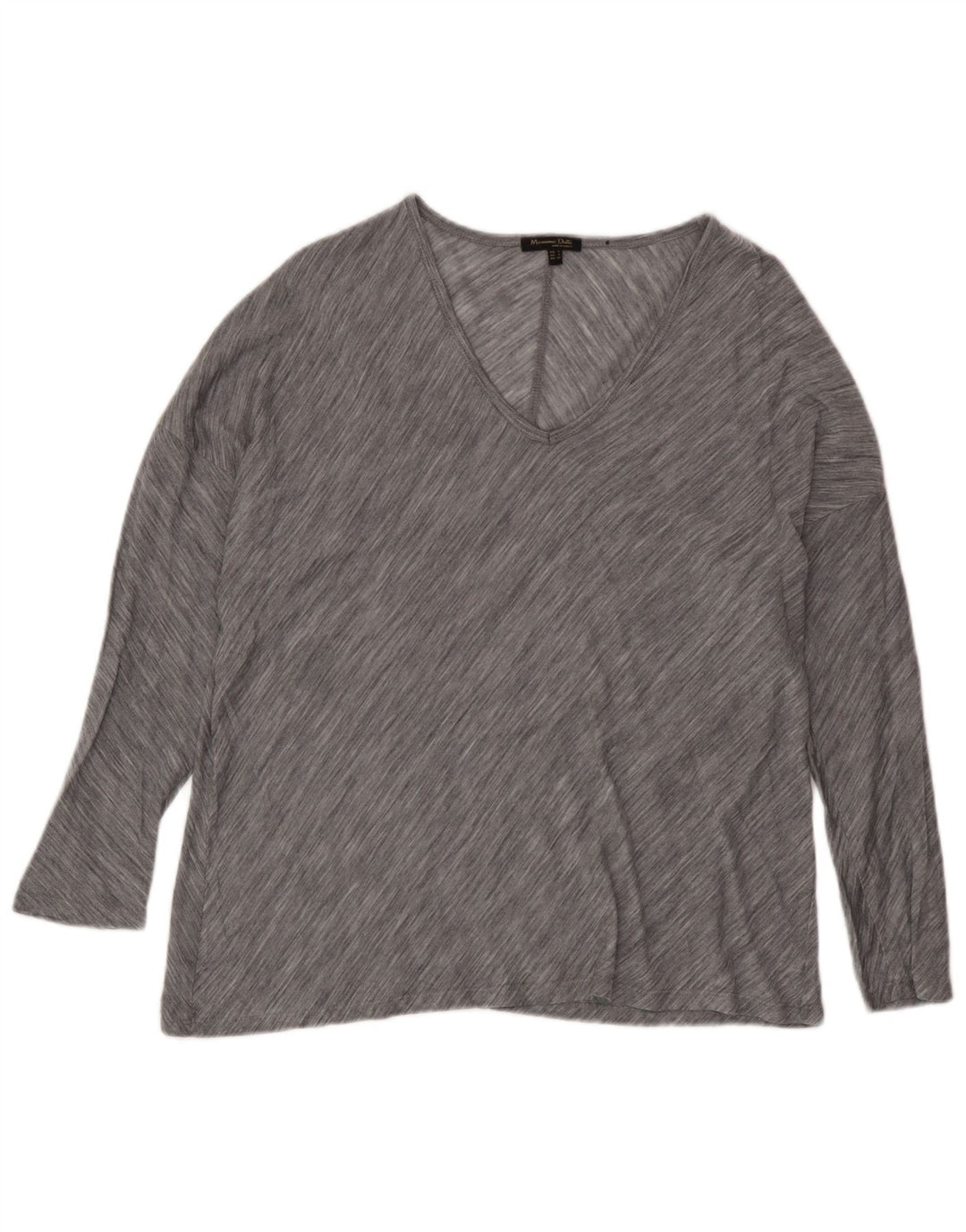 Massimo Dutti Top feminino oversized manga 3/4 Reino Unido 10 listrado cinza pequeno