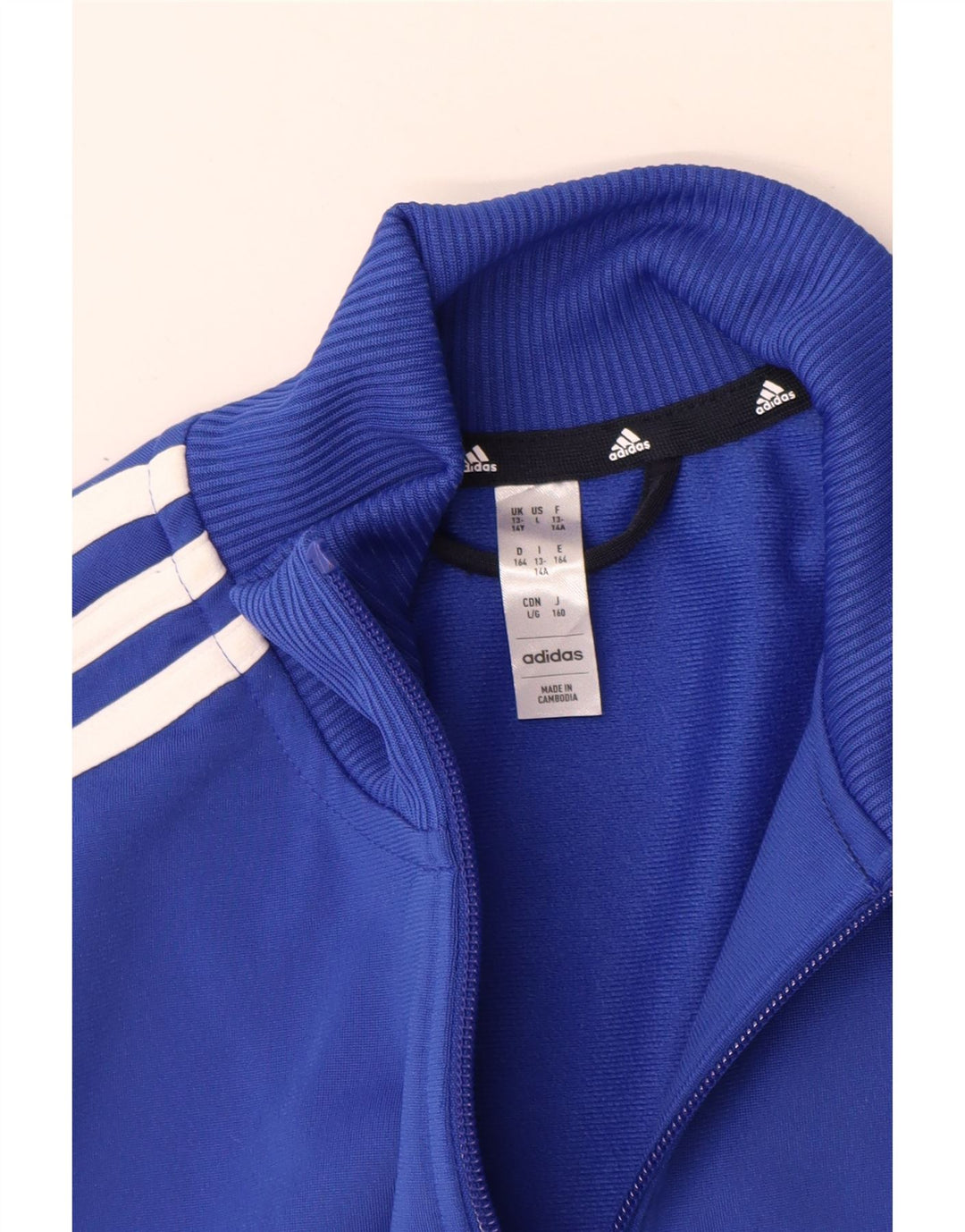 Jaqueta Adidas Meninos Treino Top 13-14 Anos Azul Colorblock Poliéster
