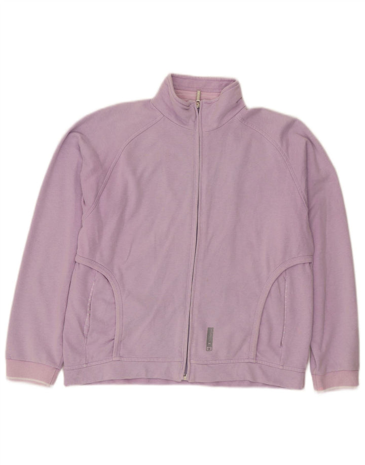 Champion Womens Oversized Tracksuit Top Jacket UK 10 Pequeno Roxo