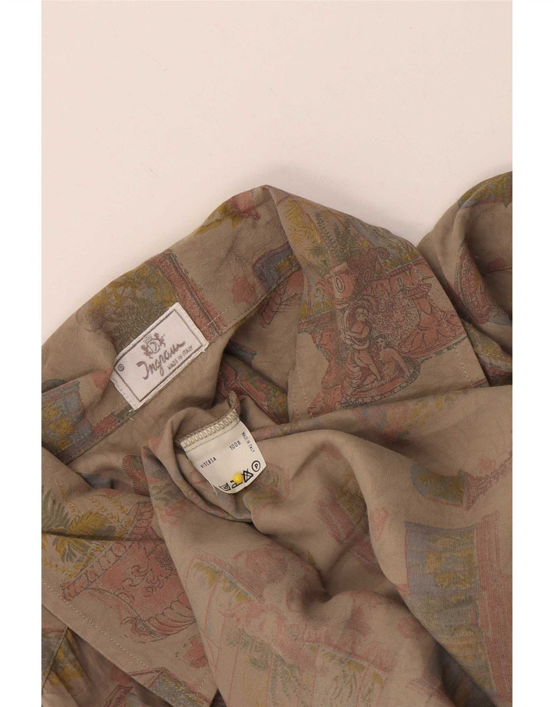 Camisa masculina gráfica Ingram de manga curta XL bege viscose