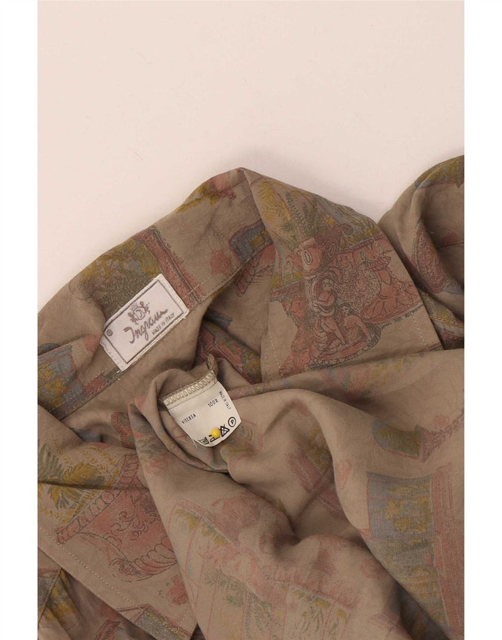 Camisa masculina gráfica Ingram de manga curta XL bege viscose