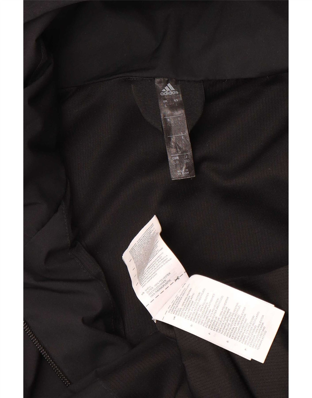 Adidas masculino com capuz jaqueta superior grande poliéster preto