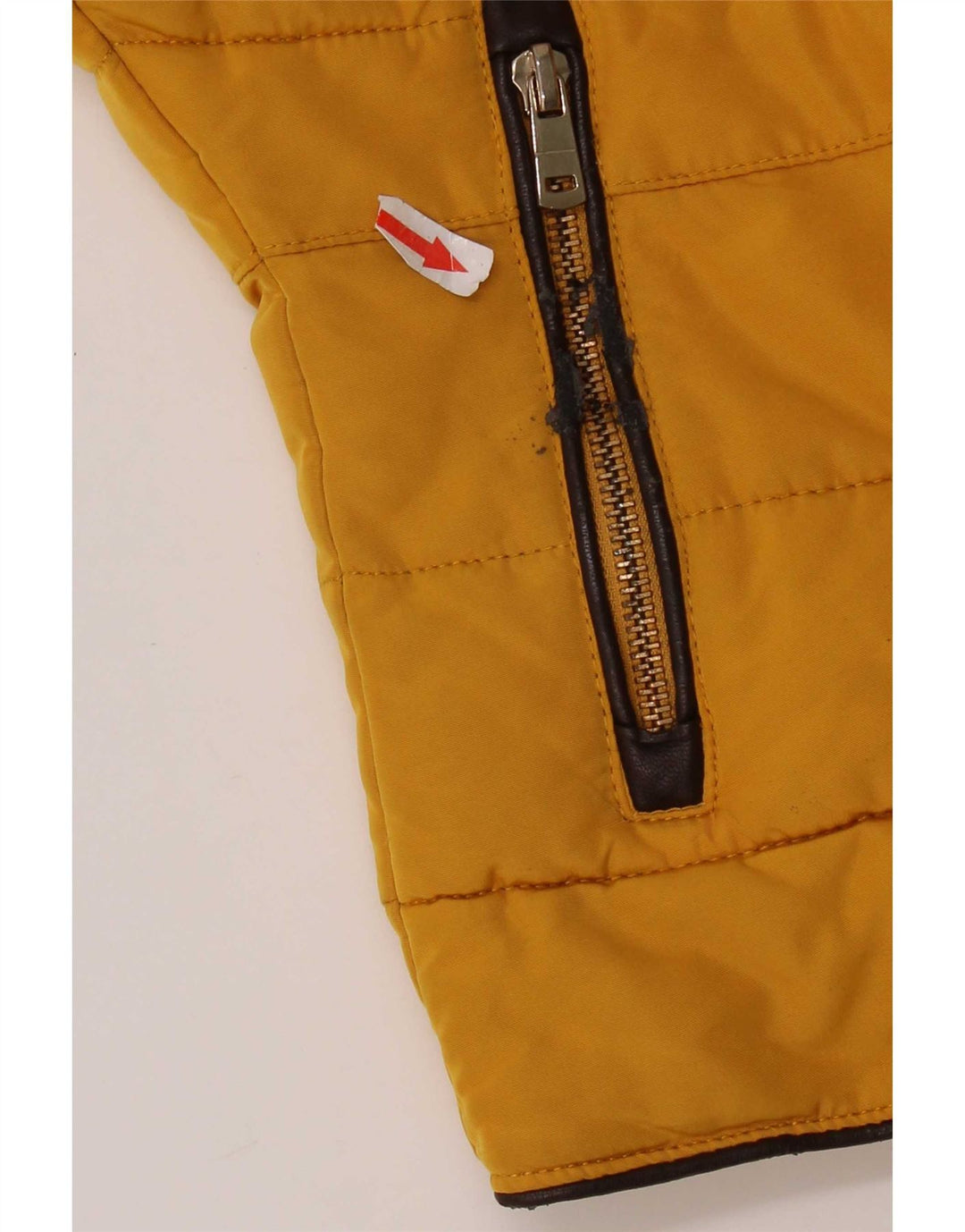 Jaqueta acolchoada com capuz Zara Womens UK 10 poliéster amarelo pequeno