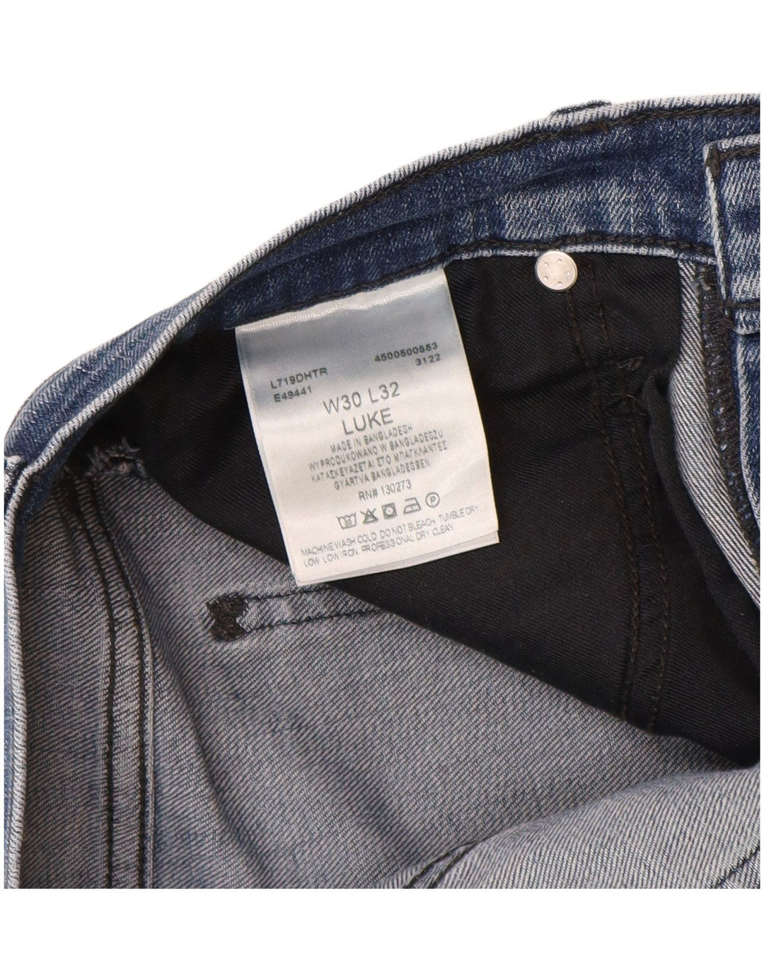 Lee Mens Luke Slim Jeans W30 L32 Azul Algodão