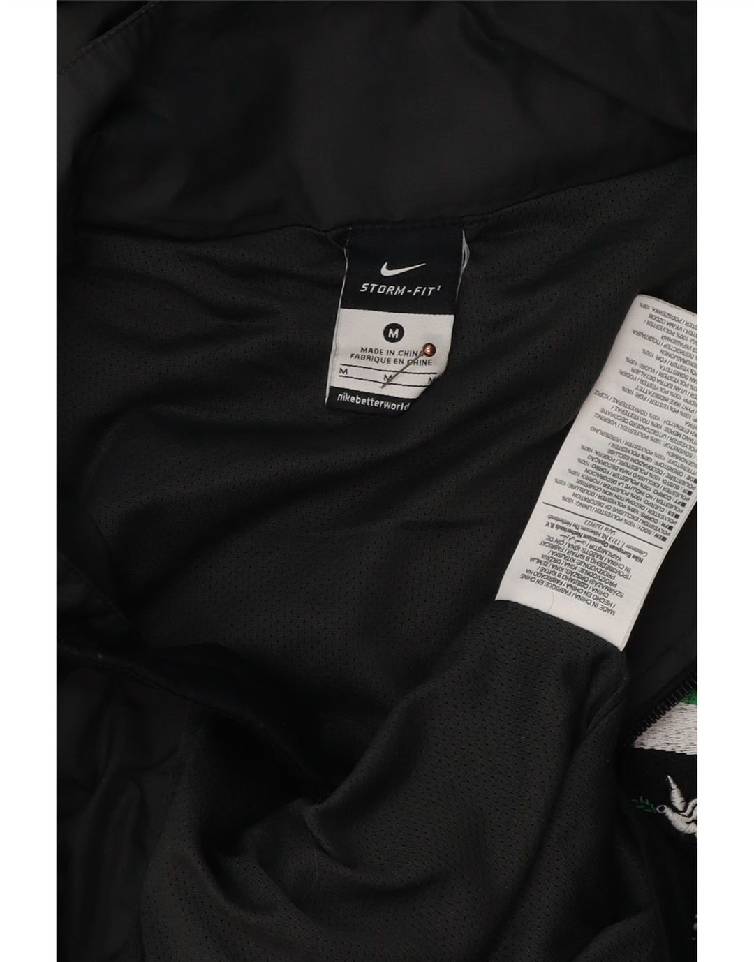 Jaqueta corta-vento masculina Nike Storm-Fit Graphic UK 38 poliéster preto médio