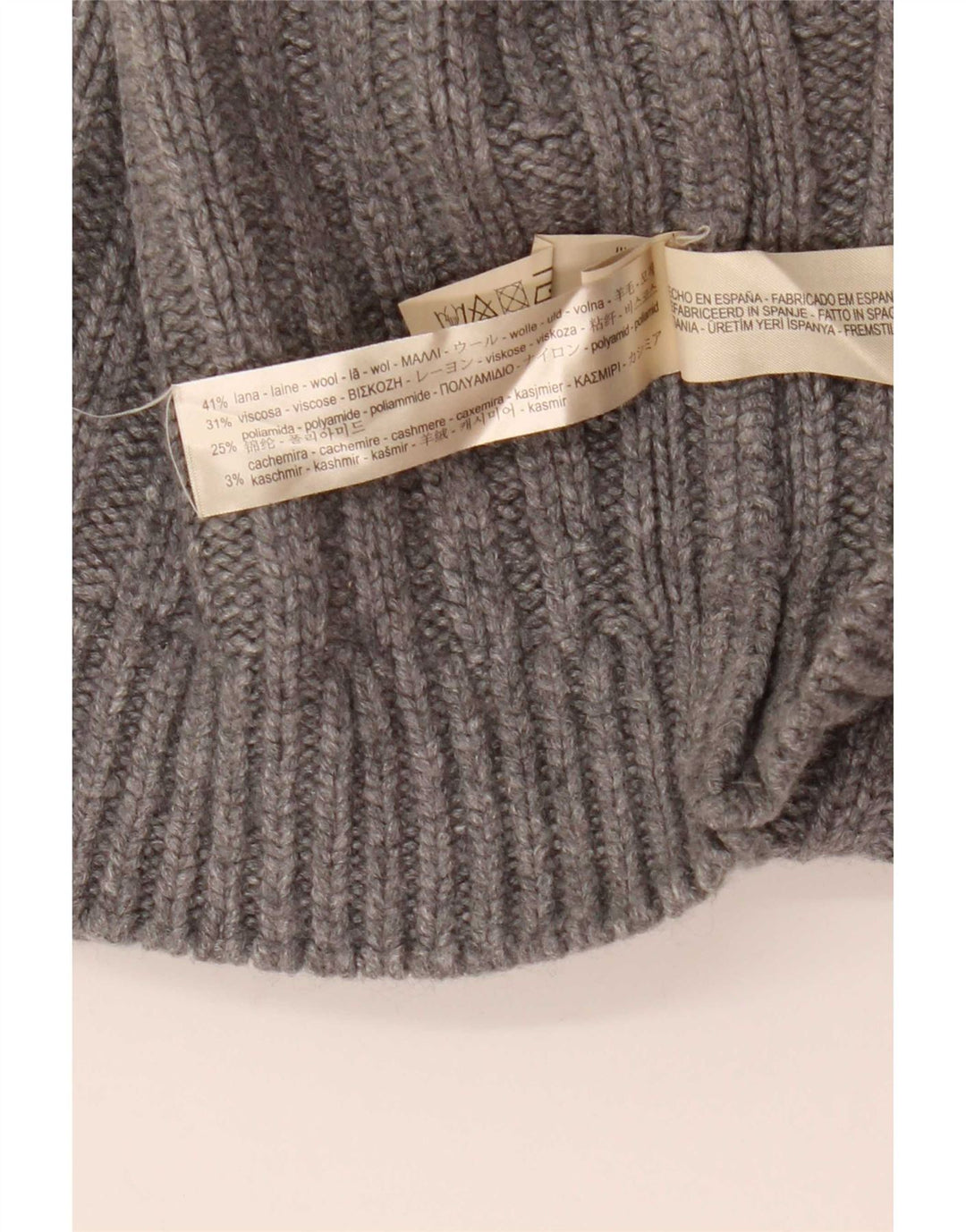 Suéter feminino Massimo Dutti com gola tartaruga e gola alta Reino Unido 10 pequeno cinza