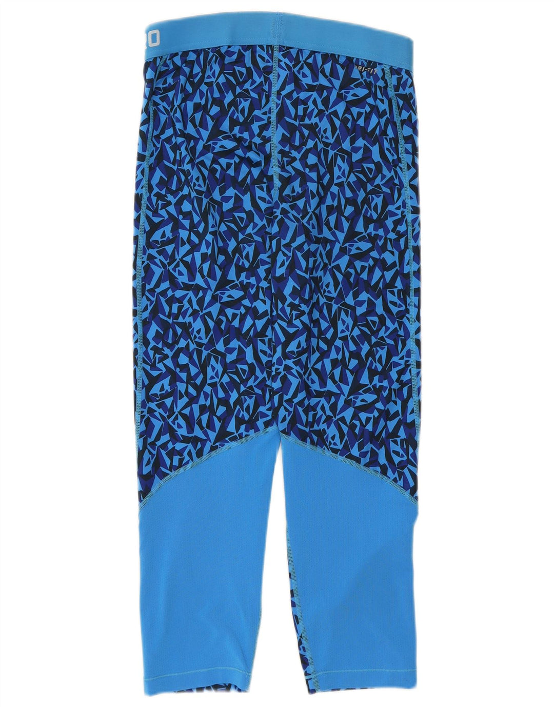 Leggings Nike Femininas UK 12 Poliéster Geométrico Azul Médio