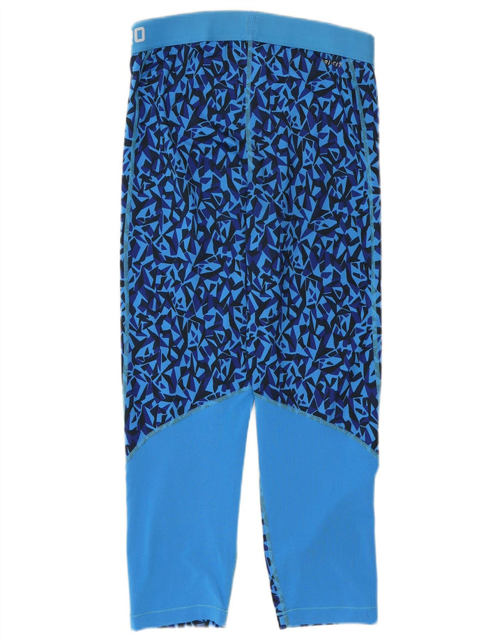 Leggings Nike Femininas UK 12 Poliéster Geométrico Azul Médio
