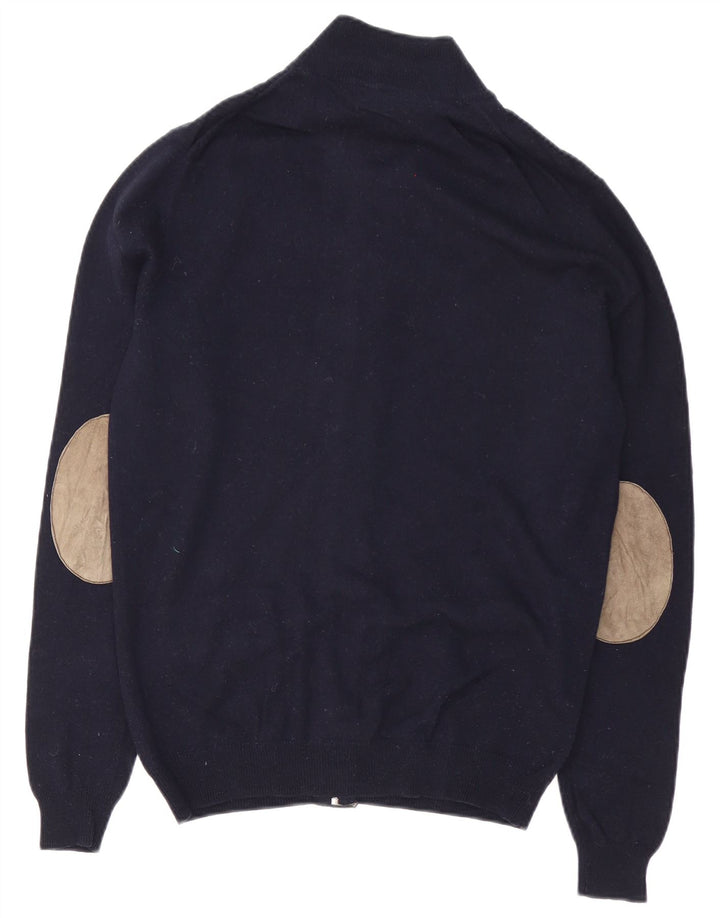 Suéter cardigã masculino Massimo Dutti médio azul marinho