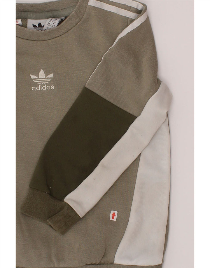 Adidas Meninos Suéter Jumper 2-3 Anos Cinza Colorblock