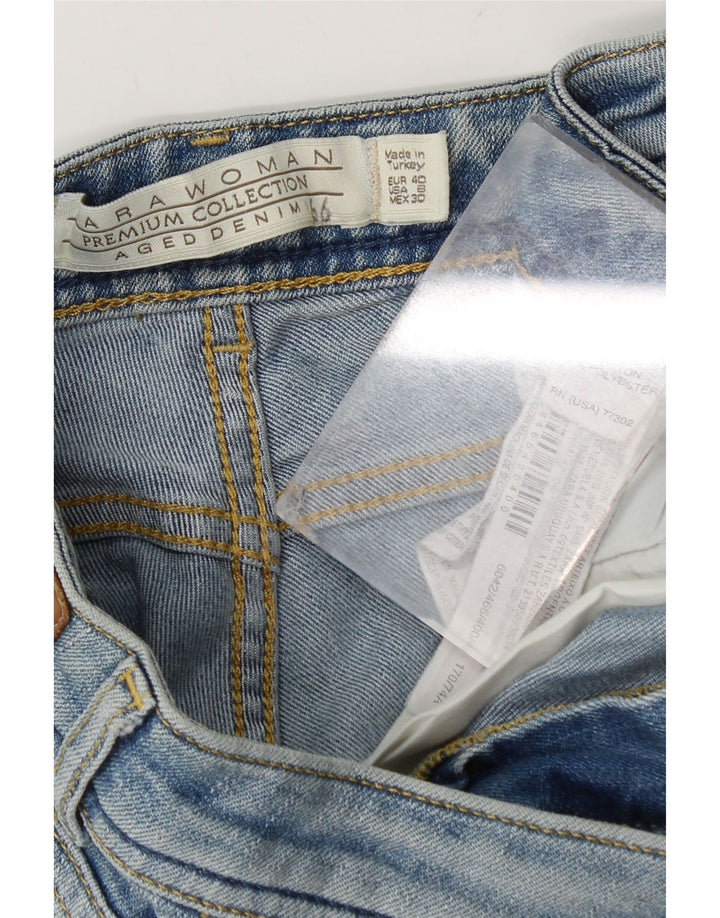 Zara Womens Denim Hot Pants EU 40 Médio W30 Azul Algodão