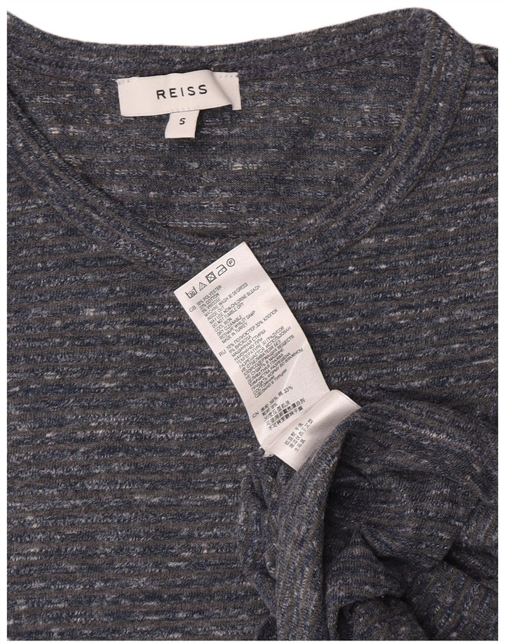 Camiseta masculina Reiss Top pequeno poliéster manchado cinza